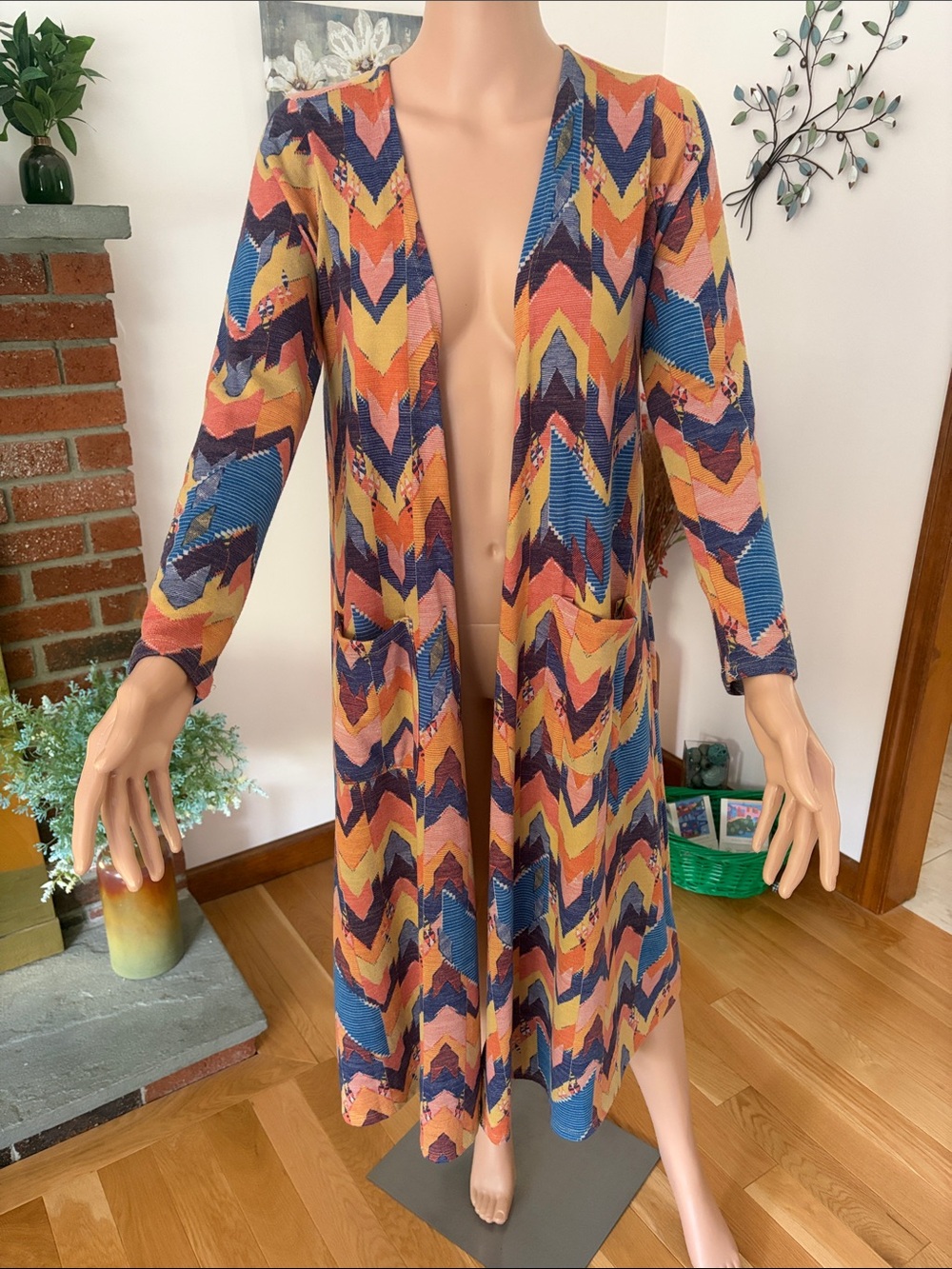 LuLaRoe Long Open Front Cardigan in Blue, Pink, Orange, Yellow, Brown